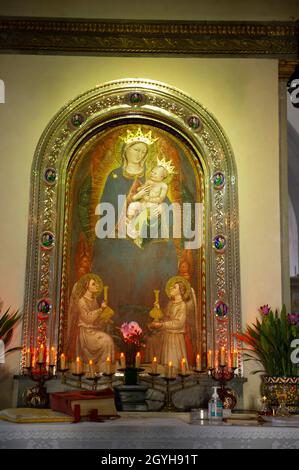 Europa, Italia, Toscana, Arezzo. Bibbiena, Casentino, Saantuario di Santa Maria del Sasso, monumento rinascimentale Foto Stock