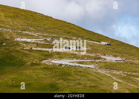 La strada Transalpinain i Monti Carpazi di Romania Foto Stock