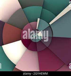 Sfondo colorato astratto a spirale. Imitazione scala a spirale. ripetizione 3d Foto Stock