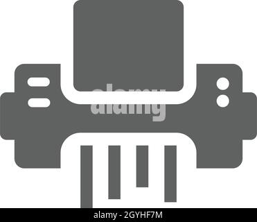 Classificata, carta, l'icona del tritadocumenti è isolata su sfondo bianco. Utilizzo per grafica e web design o scopi commerciali. File EPS vettoriale. Illustrazione Vettoriale