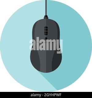 Mouse per computer con design piatto vettoriale Illustrazione Vettoriale