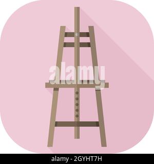 Vector Flat Design artista Easel Illustrazione Vettoriale