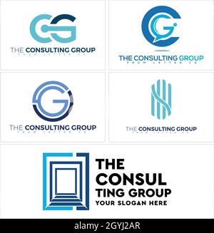 Set di lettera iniziale consultare il logo aziendale Illustrazione Vettoriale