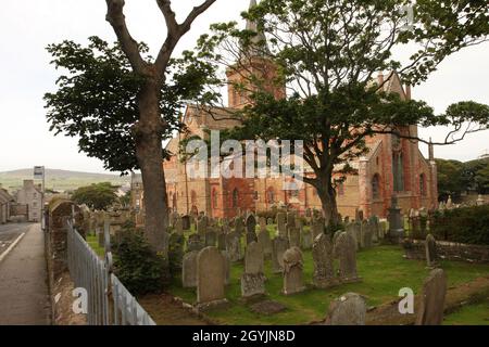 St Magnus Cathedral, Kirkwall, isole Orcadi Scozia, Regno Unito Foto Stock