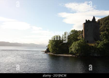 Castello Urquhart, Loch Ness, Scotland, Regno Unito Foto Stock