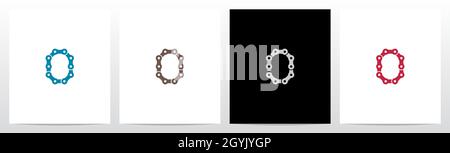 Disegno del logo della lettera di formazione della catena o Illustrazione Vettoriale