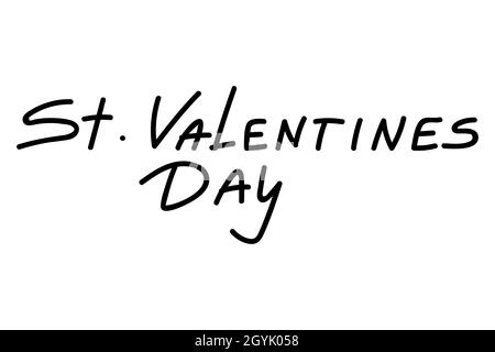 Iscrizione vettoriale del giorno di San Valentino. Slogan per San Valentino. Illustrazione disegnata a mano. Isolato su sfondo bianco Illustrazione Vettoriale