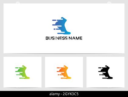 Logo Foot Running Fast Illustrazione Vettoriale