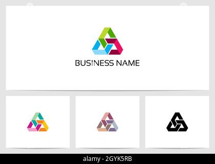 Triangolo geometrico Abstract colorato Logo Design Illustrazione Vettoriale