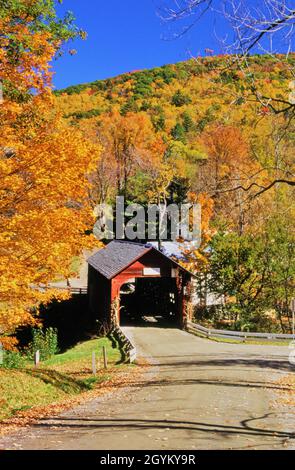 Ponte coperto Green River nel Vermont Foto Stock