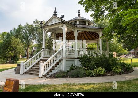 Il bandstand in stile vittoriano a Fort Douglas è stato costruito nel 1876 tra il cerchio degli ufficiali e il terreno della sfilata. Foto Stock