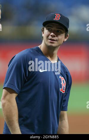 San Pietroburgo, Florida. USA; Boston Red Sox primo baseman Bobby Dalbec (29) alla pratica pre-partita prima della Serie della Divisione della Lega americana a Tropicana F. Foto Stock