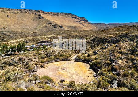 Rovine pre-inca a Chivay in Perù Foto Stock
