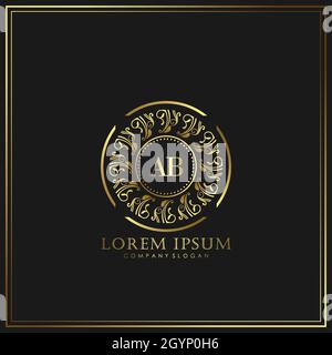 AB Initial Letter Luxury Logo template in Vector per Ristorante, Royalty, Boutique, Cafe, Hotel, Araldico, Gioielli, Moda e altri illustrat vettoriali Illustrazione Vettoriale