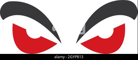 Modello vettoriale logo Devil Eye Illustrazione Vettoriale