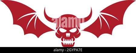 Illustrazione vettoriale del logo del cranio Devil Illustrazione Vettoriale