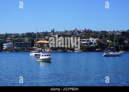 Vista mozzafiato del Vaucluse Waterfront e le sue ville Foto Stock