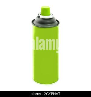 La vernice spray verde può essere isolata su sfondo bianco Foto Stock
