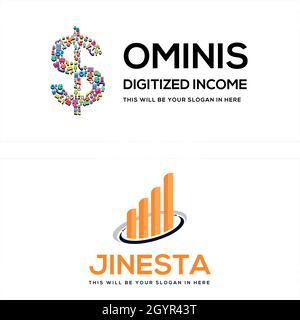 Design del logo finanziario della carta di marketing digitale Illustrazione Vettoriale