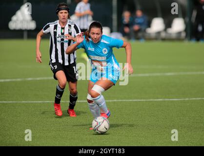 Torino, Italia. 9 ottobre 2021. 09 ottobre 2021 Vinovo - Torino durante il campionato italiano di womenÕs, Serie A football match between Juventus FC and Napoli Femminile at Juventus Training Center in Vinovo, Italy - Photo Nderim Kaceli / Alamy Live News Credit: Nderim Kaceli/Alamy Live News Foto Stock