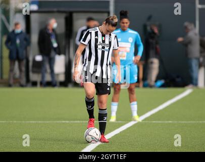 Torino, Italia. 9 ottobre 2021. 09 ottobre 2021 Vinovo - Torino Andrea Staskova (Juventus Women) durante il campionato italiano di womenÕs, Serie Una partita di calcio tra Juventus FC e Napoli Femminile al Juventus Training Center di Vinovo, Italia - Photo Nderim Kaceli / Alamy Live News Credit: Nderim Kaceli/Alamy Live News Foto Stock