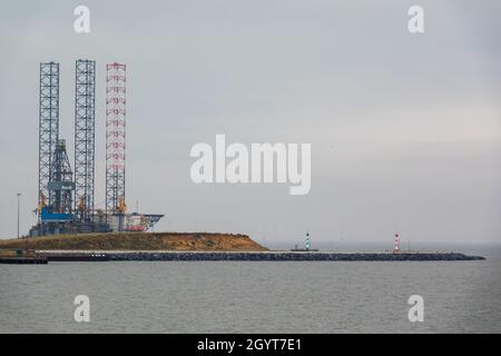 PIATTAFORMA/servizio di olio DI RAN, Great Yarmouth, Outer Harbour, Foto Stock