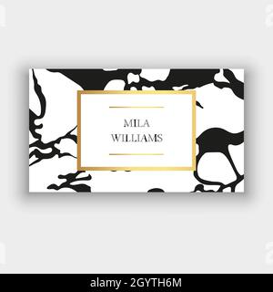 Oro biglietto da visita kintsugi design. Moderno disegno del modello del biglietto da visita. Illustrazione Vettoriale