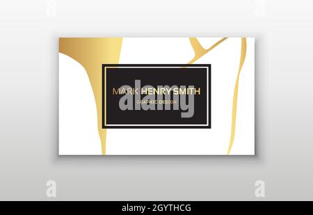 Oro biglietto da visita kintsugi design. Moderno disegno del modello del biglietto da visita. Illustrazione Vettoriale