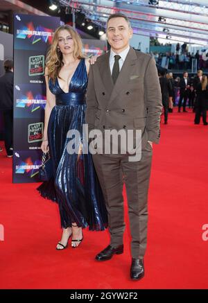 Keeley Hazell e David Walliams partecipano alla prima europea di "Last Night in Soho", al Royal Festival Hall di Londra durante il BFI London Film Festival. Data foto: Sabato 9 ottobre 2021. Foto Stock