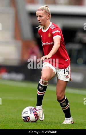 Leigh, Inghilterra, 9 ottobre 2021. Jackie Groenen di Manchester United durante la partita della fa WomenÕs Super League al Leigh Sports Village di Leigh. Il credito d'immagine dovrebbe leggere: Andrew Yates / Sportimage Foto Stock