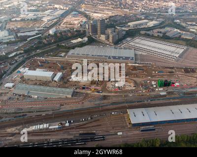 Old Oak Common, HS2 High Speed due stazione ferroviaria cantiere Foto Stock