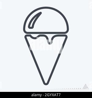 Icon Ice Cream - stile linea - illustrazione semplice, tratto modificabile, vettore modello di disegno, buono per stampe, poster, pubblicità, annunci, i Illustrazione Vettoriale