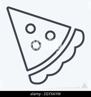 Icona Pizza - stile linea - illustrazione semplice, tratto modificabile, vettore modello di disegno, buono per stampe, poster, pubblicità, annunci, informazioni Illustrazione Vettoriale