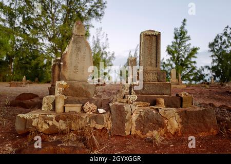 Cimitero McBryde vicino a Port Allen su Kauai Foto Stock