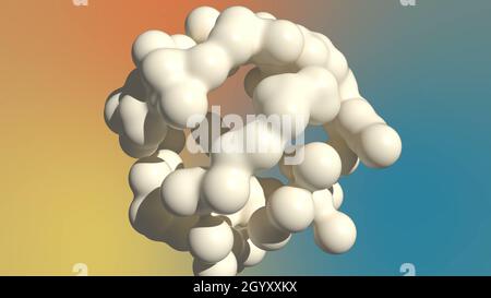 Soft Metaballs in stile 3d su colore Liquid gradient background rendering 3d Foto Stock