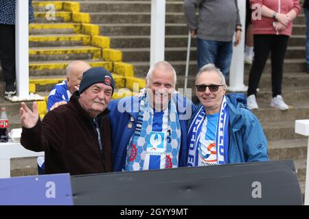 HARTLEPOOL, REGNO UNITO. 9 OTTOBRE. Durante la partita della Sky Bet League 2 tra Hartlepool United e Northampton Town a Victoria Park, Hartlepool sabato 9 ottobre 2021. (Credit: Harry Cook | MI News) Credit: MI News & Sport /Alamy Live News Foto Stock