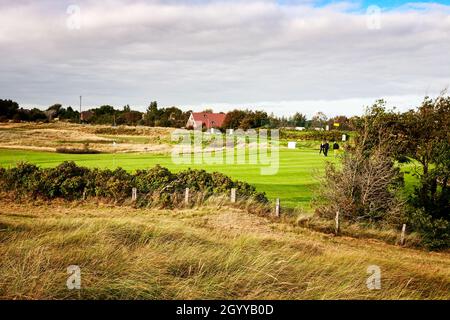 ST PETER-ORDING, GERMANIA - 25 SETTEMBRE 2021: Campo da golf, Sankt Peter Ording, Germania Foto Stock