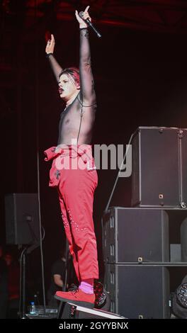 9 ottobre 2021, Doncaster, South Yorkshire, U.K: Yungblud,Life on Mars Tour,Doncaster Dome,UK, 09.10.2021 (Credit Image: © Robin Burns/ZUMA Press Wire) Foto Stock