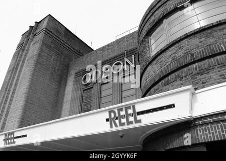 Art Deco ex Odeon Cinema a York ora gestito da Reel Cinemas. Costruito nel 1937. Foto Stock