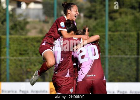 Deborah Salvatori Rinaldi di Pomigliano in azione durante la Women Series Una partita tra SS Lazio e Pomigliano Calcio Femminile allo Stadio Mirko Fersini il 09 ottobre 2021 a Formello. (Foto di Domenico Cippitelli/Pacific Press/Sipa USA) Foto Stock