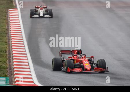 16 LECLERC Charles (mco), Scuderia Ferrari SF21, in azione durante la Formula 1 Rolex Turkish Grand Prix 2021, 16° round del FIA Formula uno World Championship 2021 dall'8 al 10 ottobre 2021 sul Parco di Istanbul, a Tuzla, Turchia - Foto Franois Flamand / DPPI Foto Stock