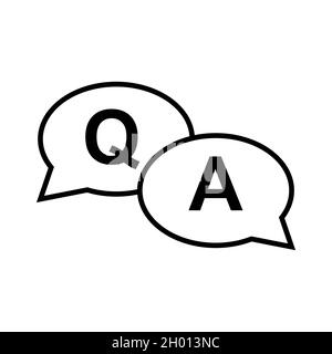FAQ, icona vettoriale delle domande frequenti. Informazioni simbolo bolla vocale, messaggio di aiuto . Illustrazione Vettoriale