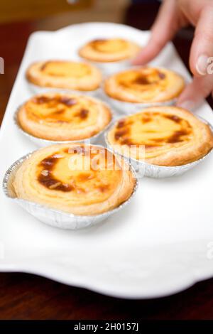 Crostate custode portoghesi (Pasteis de nata) Foto Stock