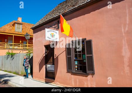 Museo dell'Ospedale militare Spagnolo a 3 Aviles Street nel centro storico di St. Augustine, Florida FL, USA. Foto Stock