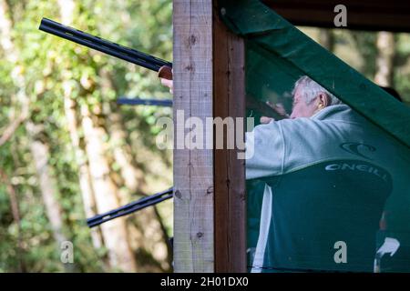 Tiro al piattello Foto Stock