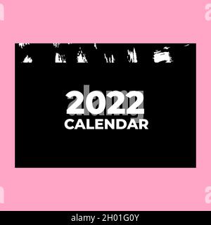 Felice anno nuovo 2022 testo design. Copertina del diario commerciale per il 2022. Illustrazione Vettoriale