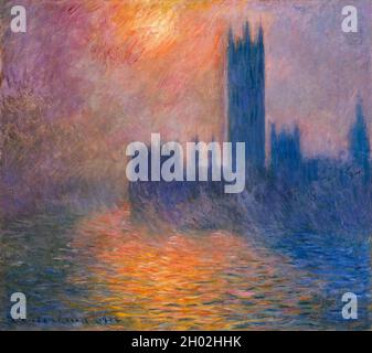 Le Camere del Parlamento, Tramonto (1904) di Claude Monet Foto Stock