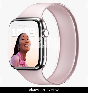 apple watch serie 7 3d modello di rendering Foto Stock