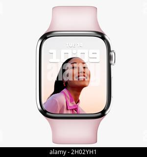 apple watch serie 7 3d modello di rendering Foto Stock