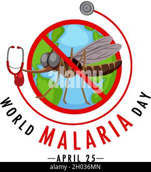 Giornata mondiale della malaria senza alcuna illustrazione del banner delle zanzare Illustrazione Vettoriale